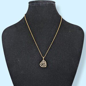 (2/$20) Vintage Avon Rope Chain Heart Pendant Necklace